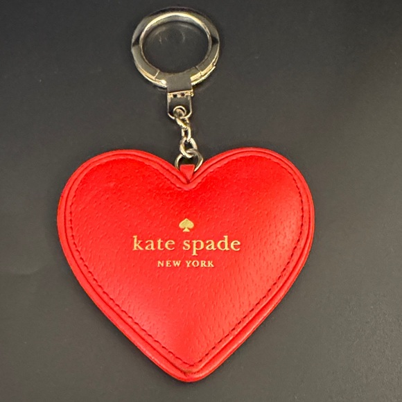 kate spade Accessories - Kate Spade red heart key fob keychain with gold logo